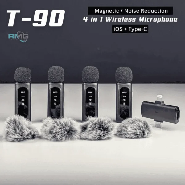 4 mic wireless interview microphone system
