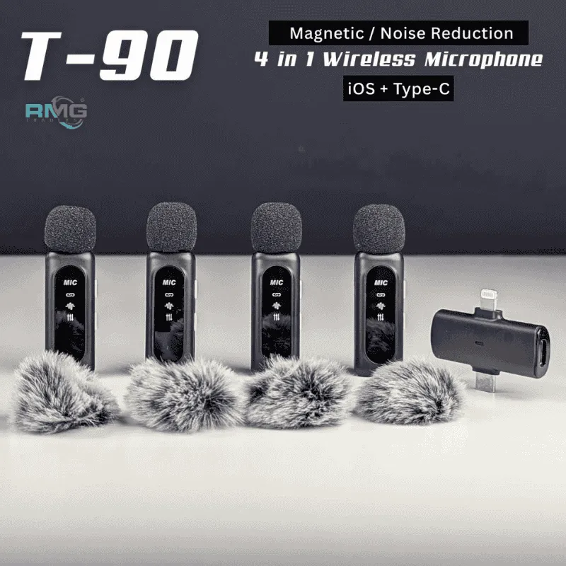 4 mic wireless interview microphone system