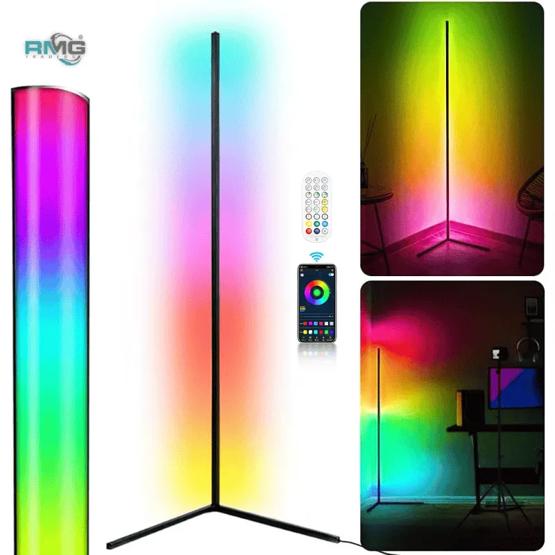 RGB LED corner floor lamp