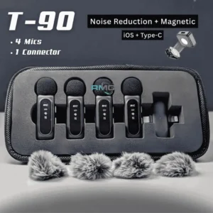 T90 wireless lavalier microphone 4 mics set