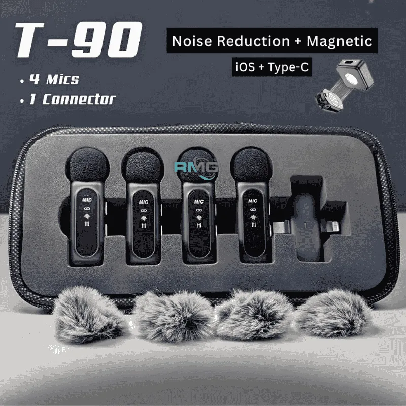 T90 wireless lavalier microphone 4 mics set