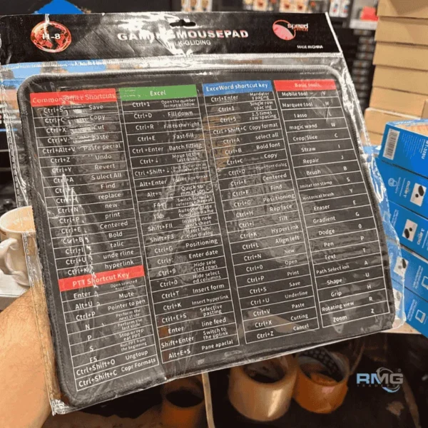 pre printed shortcut mouse pad