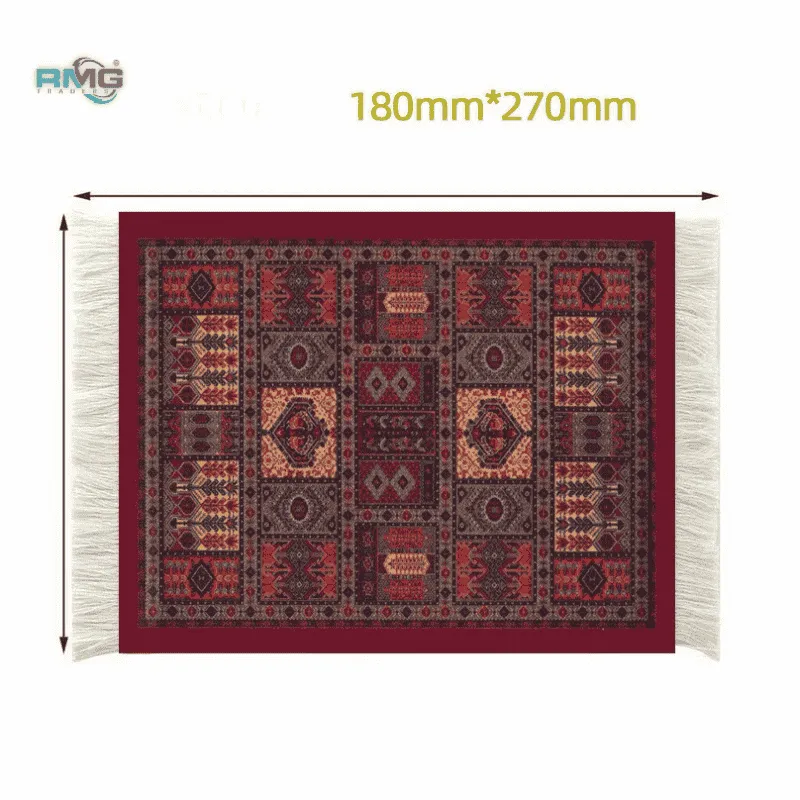 retro woven mouse pad with fringe