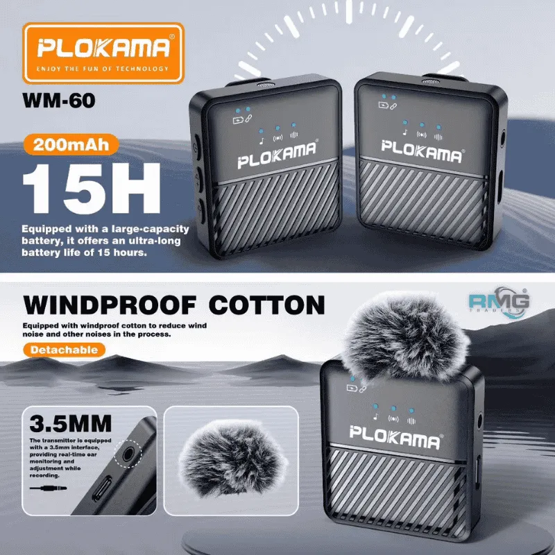 WM-60 wireless lavalier microphone