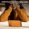240w type c gaming cable with mobile stand