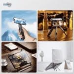 adjustable laptop stand with mobile holder