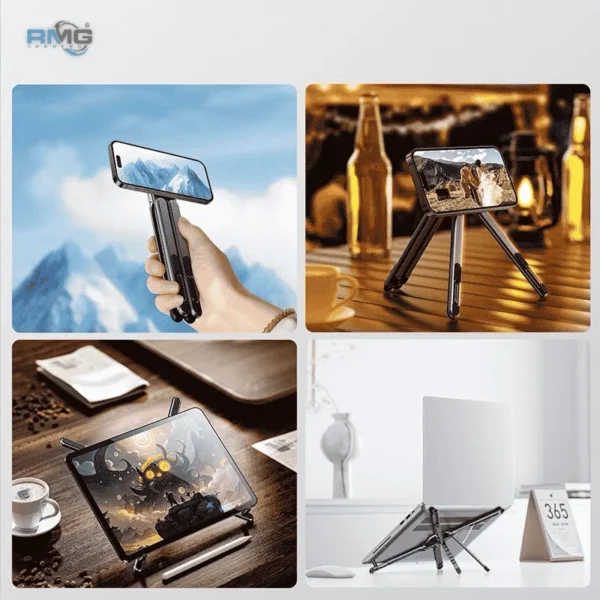 adjustable laptop stand with mobile holder