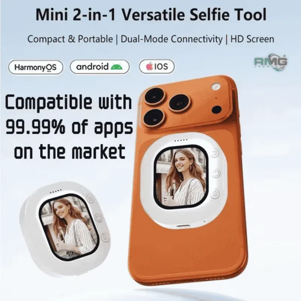 T30 magnetic selfie monitor with real-time wireless screen sharing.