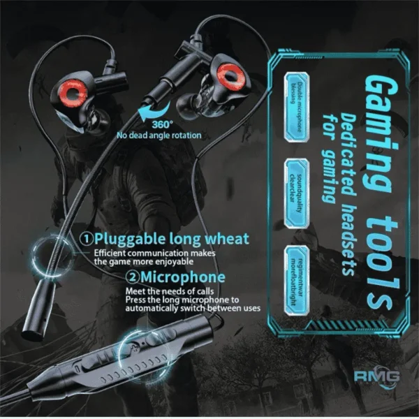 mobile gaming headset L shape design
