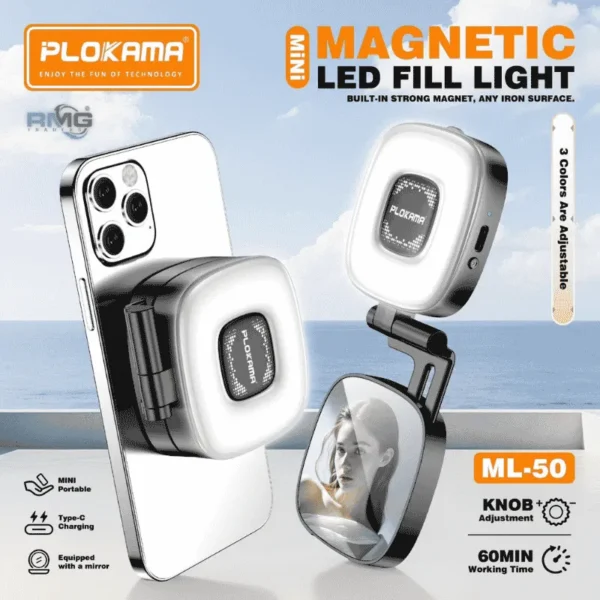 Plokama ML-50 fill light close view with mirror