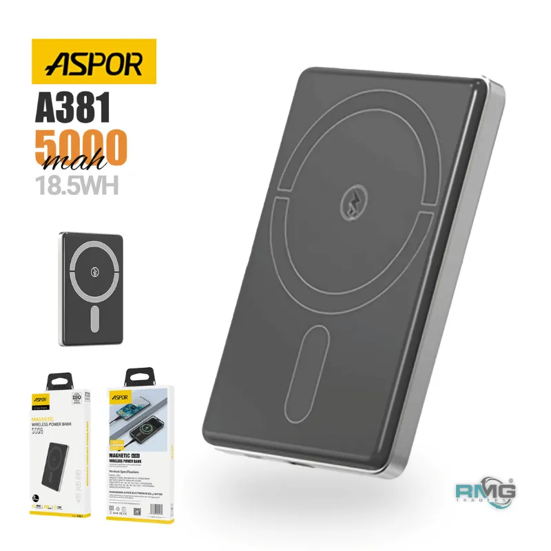 Aspor A381 power bank 5000mAh mini portable power bank