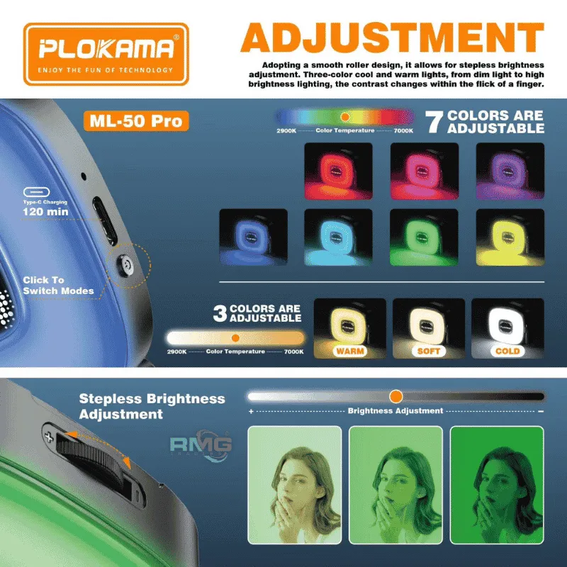 magnetic LED light with built-in mirror