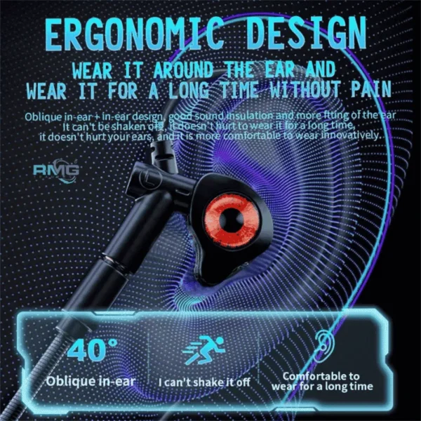 wired gaming earphones close view