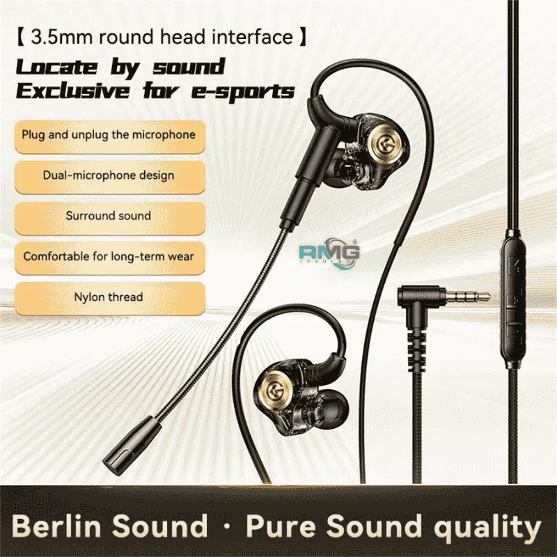 3.5 MM GM5 wired gaming headset earbuds