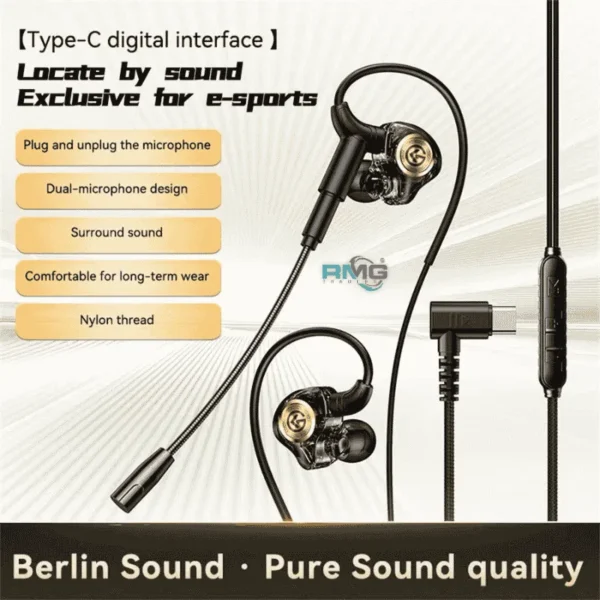 type c GM5 gaming earphones