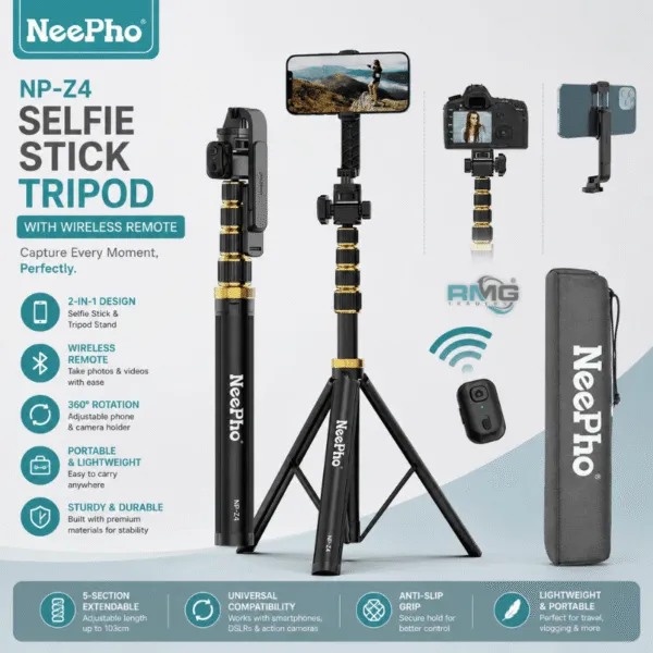 NeePho NP-Z4 wireless selfie stick tripod