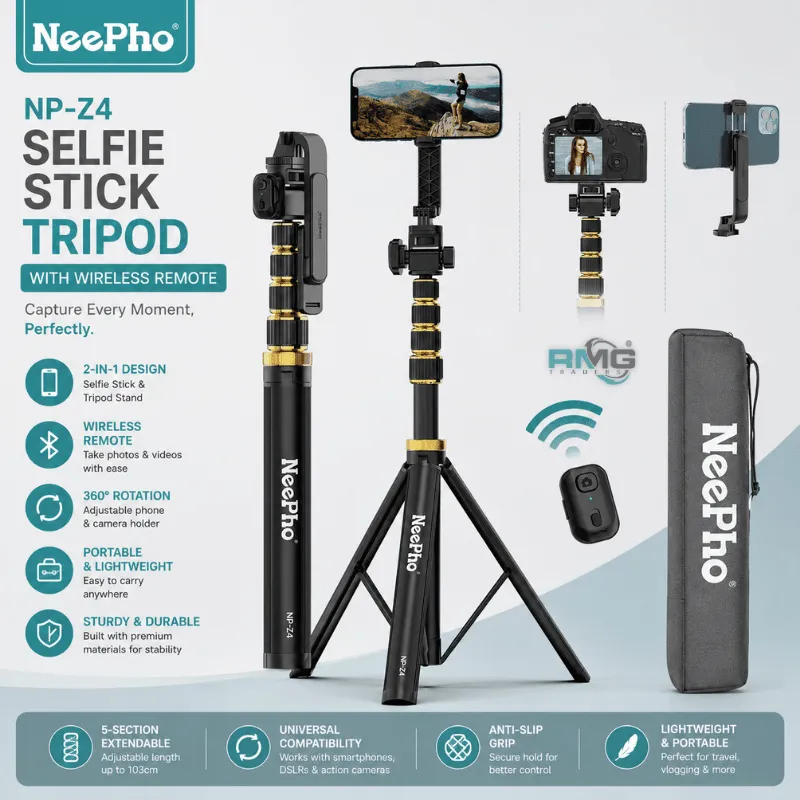 NeePho NP-Z4 wireless selfie stick tripod