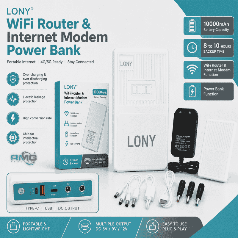 LONY 10000mAh WiFi Router & Internet Modem Power Bank