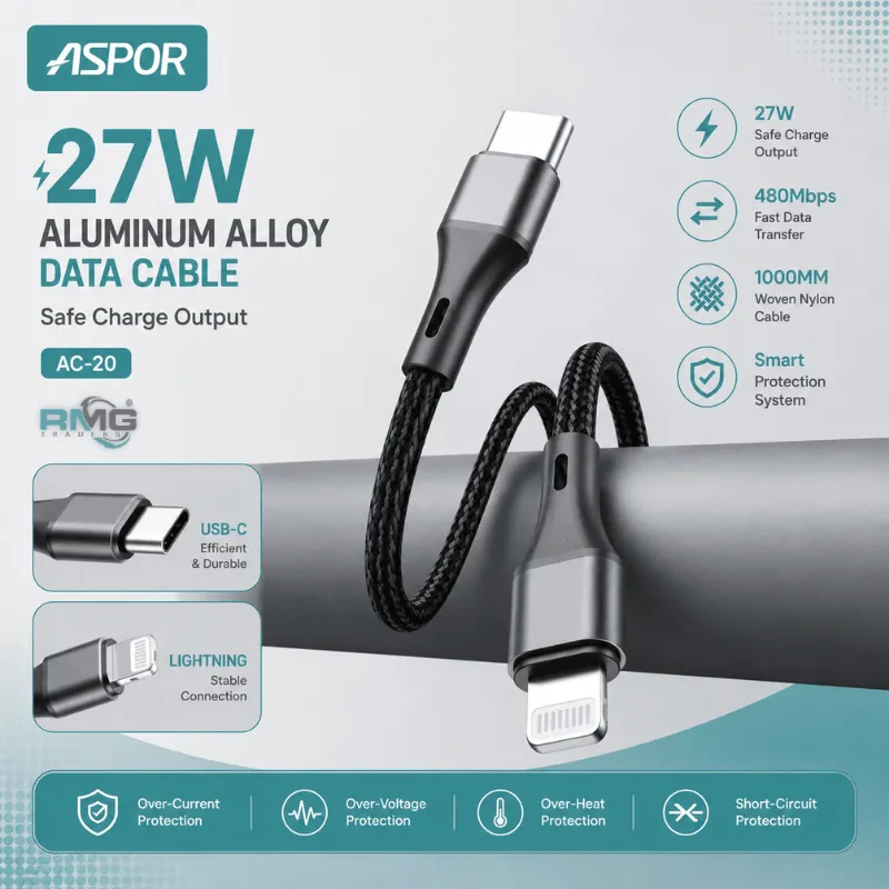 ASPOR USB-C Lightning braided charging cable