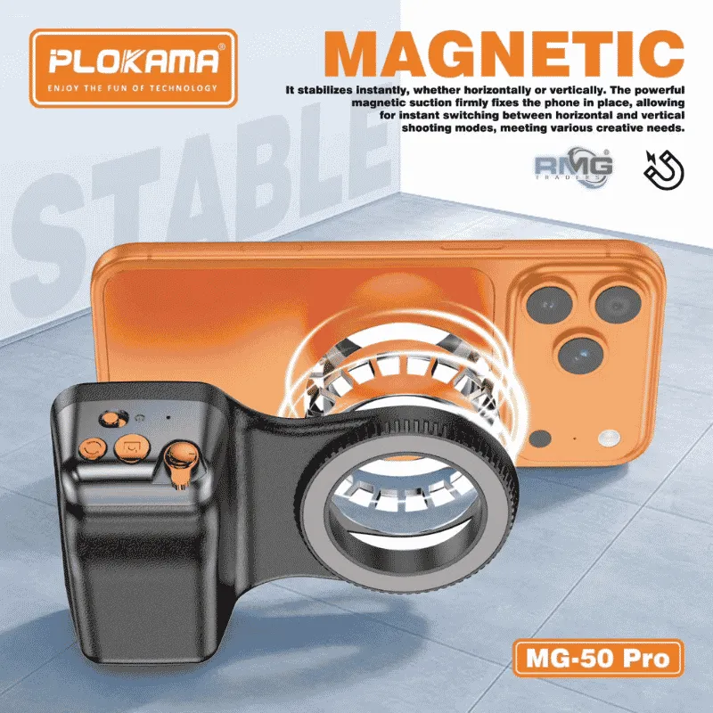 magnetic selfie stick with 3-color lighting