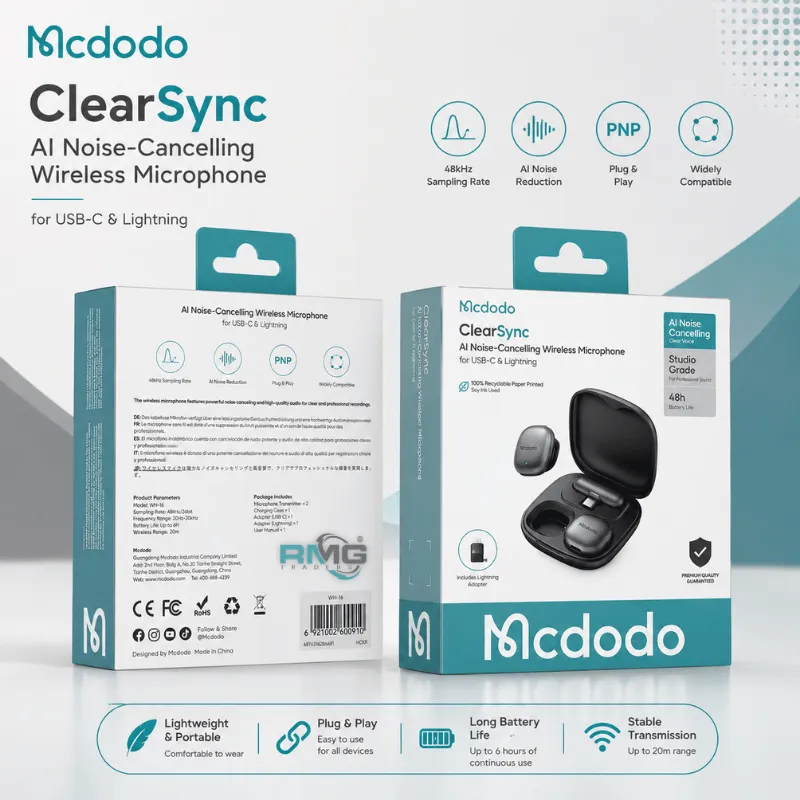MCDODO MP-5450 ClearSync AI wireless microphone