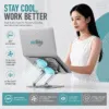 Foldable metal laptop stand with cooling fan