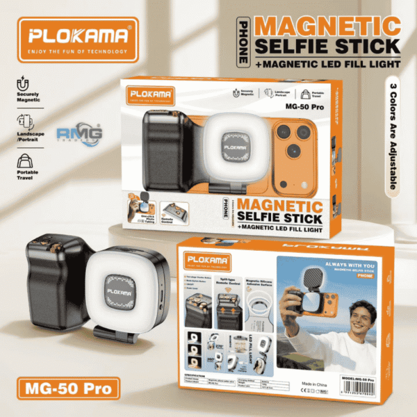PLOKAMA MG-50 Pro magnetic selfie stick