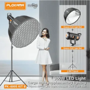 PLOKAMA PK-600S Kit B 300W LED photography light with soft diffuser