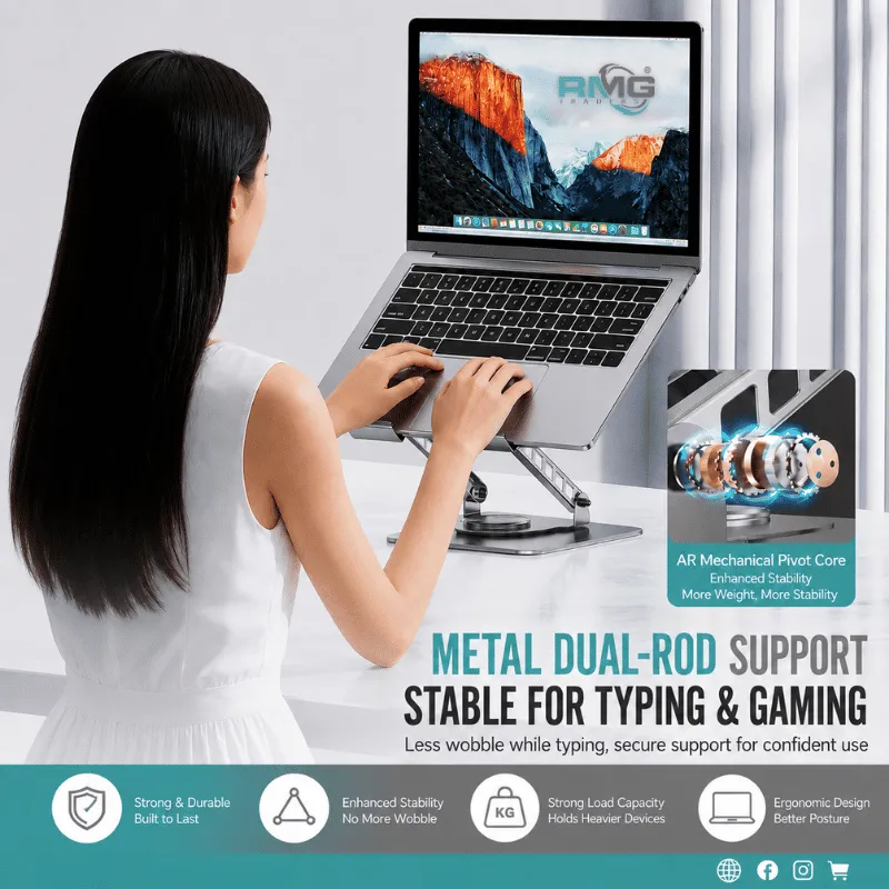 360 degree rotating laptop holder for desk