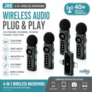 J88 4-in-1 Wireless Lavalier Microphone