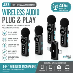 J88 4-in-1 Wireless Lavalier Microphone