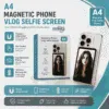 A4 Magnetic Phone Vlog Selfie Screen – HD Display, App Control, 1500mAh Rechargeable Battery for iPhone & Android