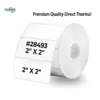 2" x 2" Square direct thermal barcode printer labels roll for retail and product packaging