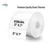 3" x 1" Rectangular direct thermal adhesive labels roll for product stickers and barcodes