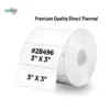 3" x 3" Square thermal printer barcode labels for retail products and packaging