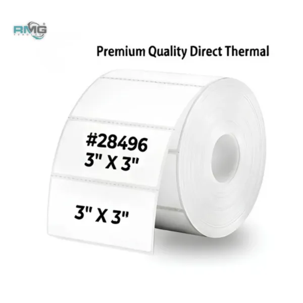3" x 3" Square thermal printer barcode labels for retail products and packaging