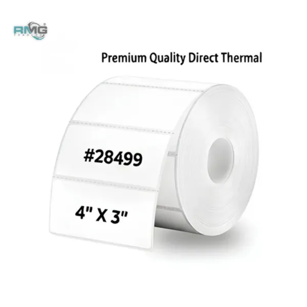 4" x 3" Rectangular direct thermal product stickers roll for business labeling
