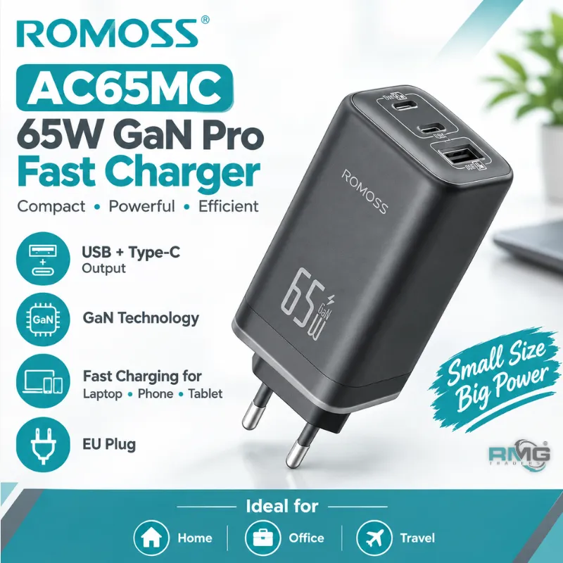 Romoss AC65MC EU 65W GaN Pro fast charger