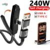 USB-A and Type-C to Type-C fast charging cable