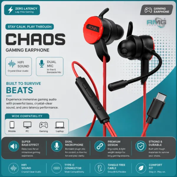Ronnin R-007 Type-C gaming earphones