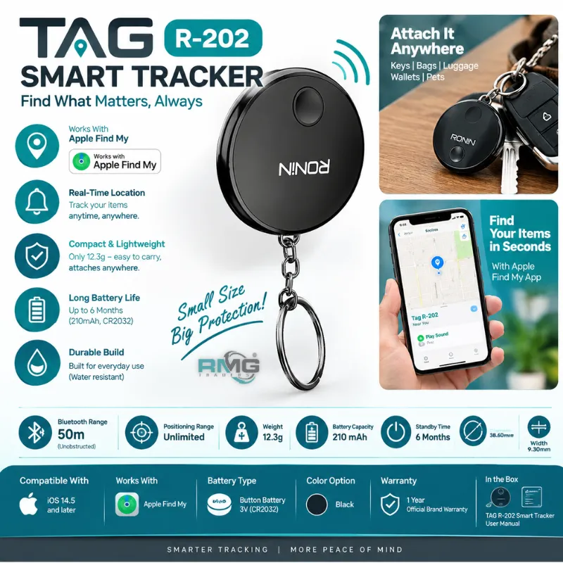 TAG R-202 Smart Tracker – Bluetooth Item Finder with Apple Find My TAG R-202 portable anti-loss item tracker