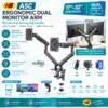 Dual monitor desk stand with adjustable spring arms