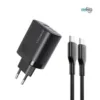 65W USB-C fast charger with cable for laptops and mobiles