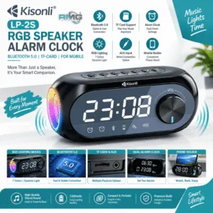 Kisonli LP-2S RGB Bluetooth speaker with alarm clock