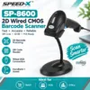 Speed-X SP-8600 2D wired handheld barcode scanner with stand