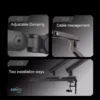 NB A5C adjustable dual monitor desk mount