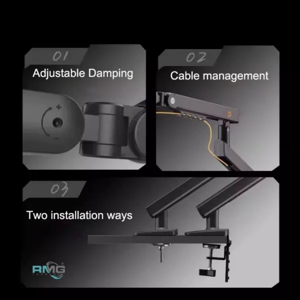 NB A5C adjustable dual monitor desk mount