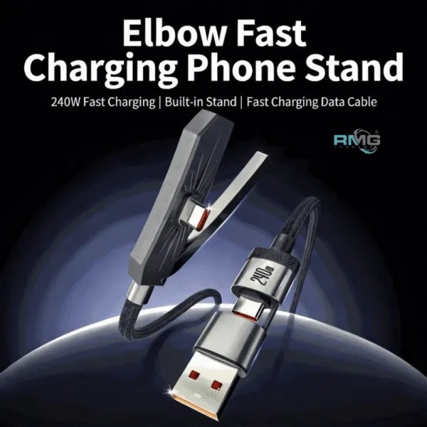 Foldable phone holder fast charging cable
