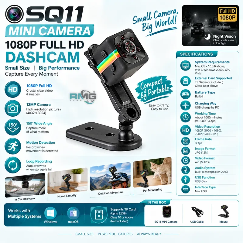 SQ11 Mini Camera 1080P Full HD Dashcam SQ11 portable mini camera with TF card support