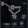 Ergonomic mechanical spring monitor arm for dual screens